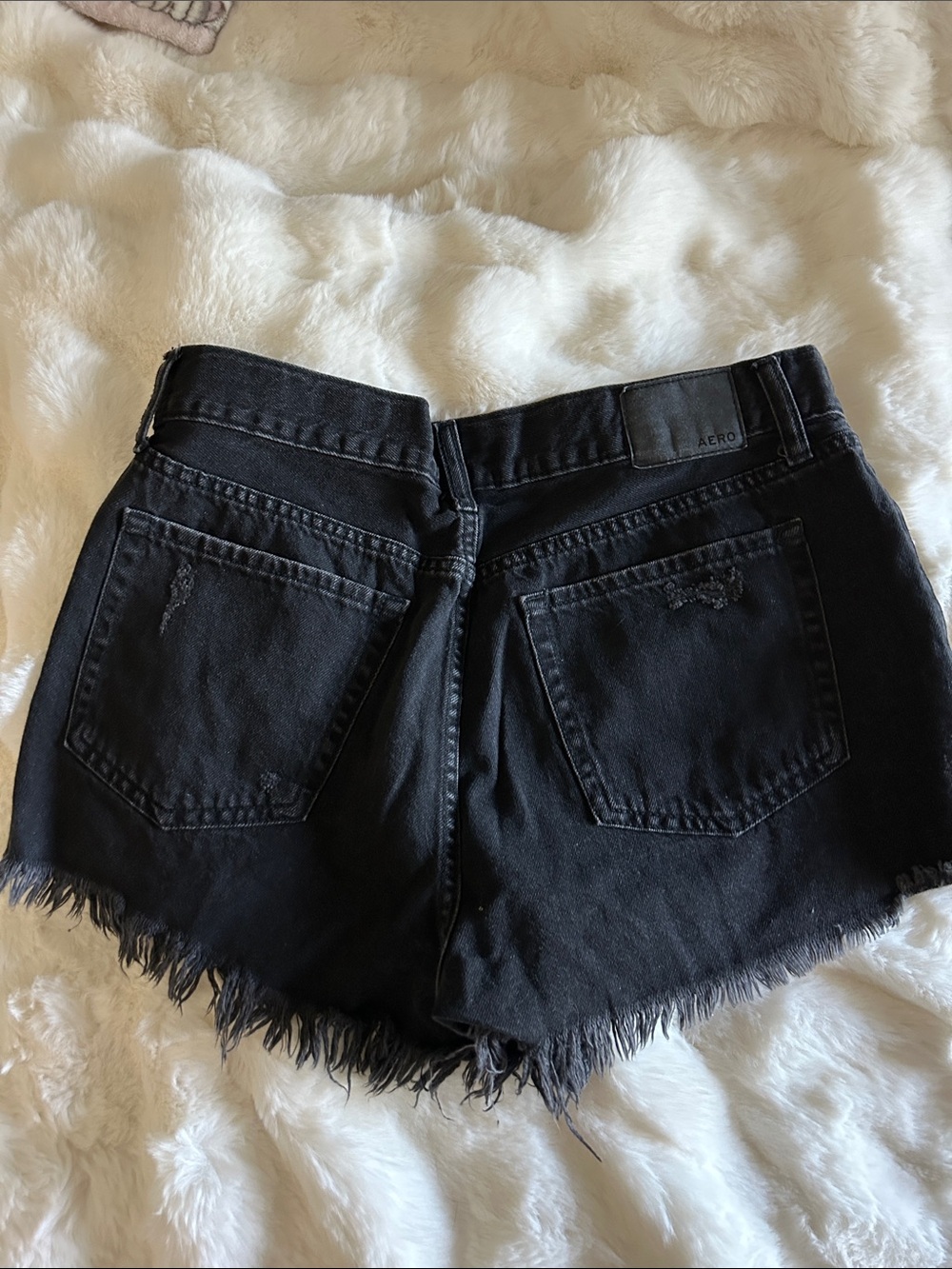 Distressed Black Denim Women's Shorts - Picture 6 of 6